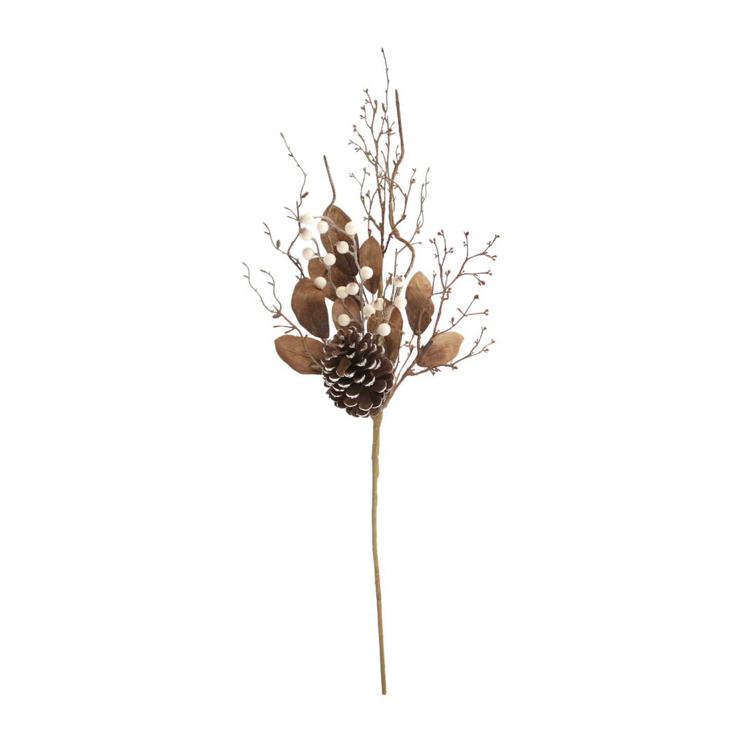 25FXQ685-B - Cream Berry and Pinecone Pick