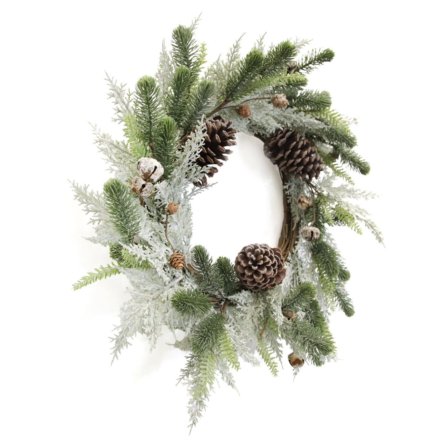 25FXQ694-W - Frosted Cedar and Pine Wreath