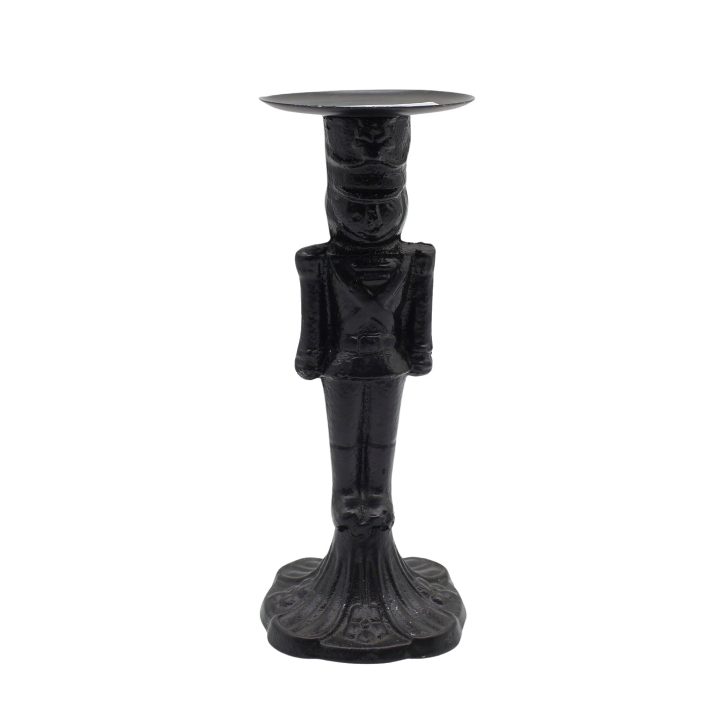 25MXF188 - Matte Black Nutcracker Candle Holder