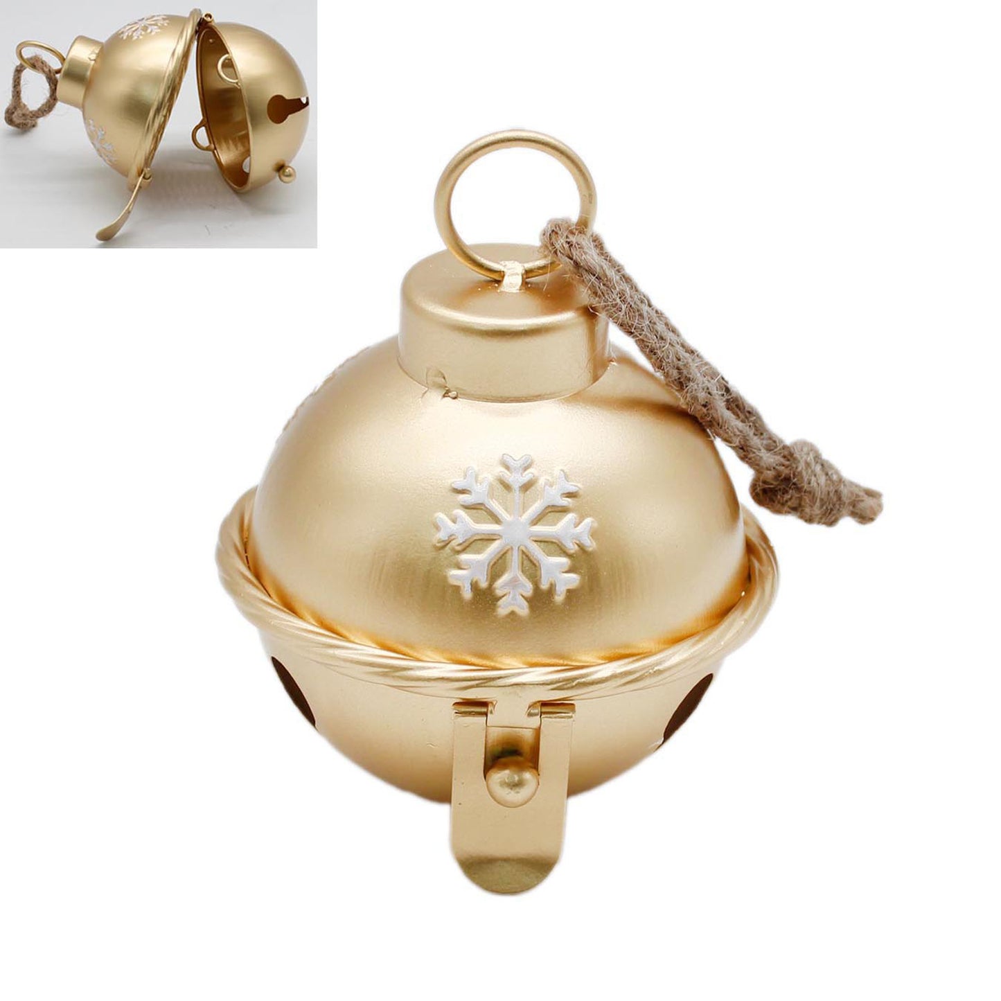 25MXF189 - Small Molten Gold Snowflake Ball Ornament