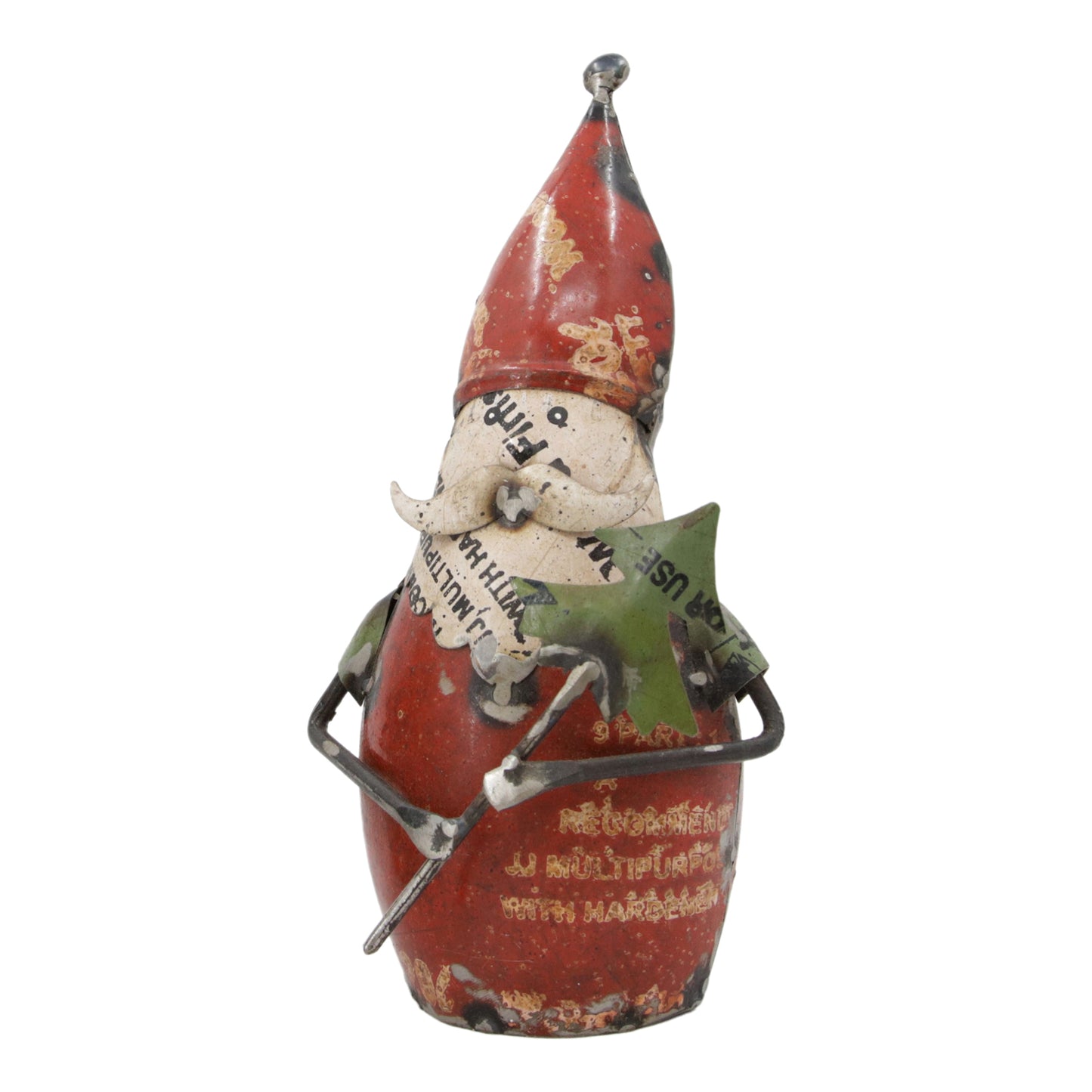 25MXI536 - "Ulf" Recycled Metal Red Coat Santa with Tree