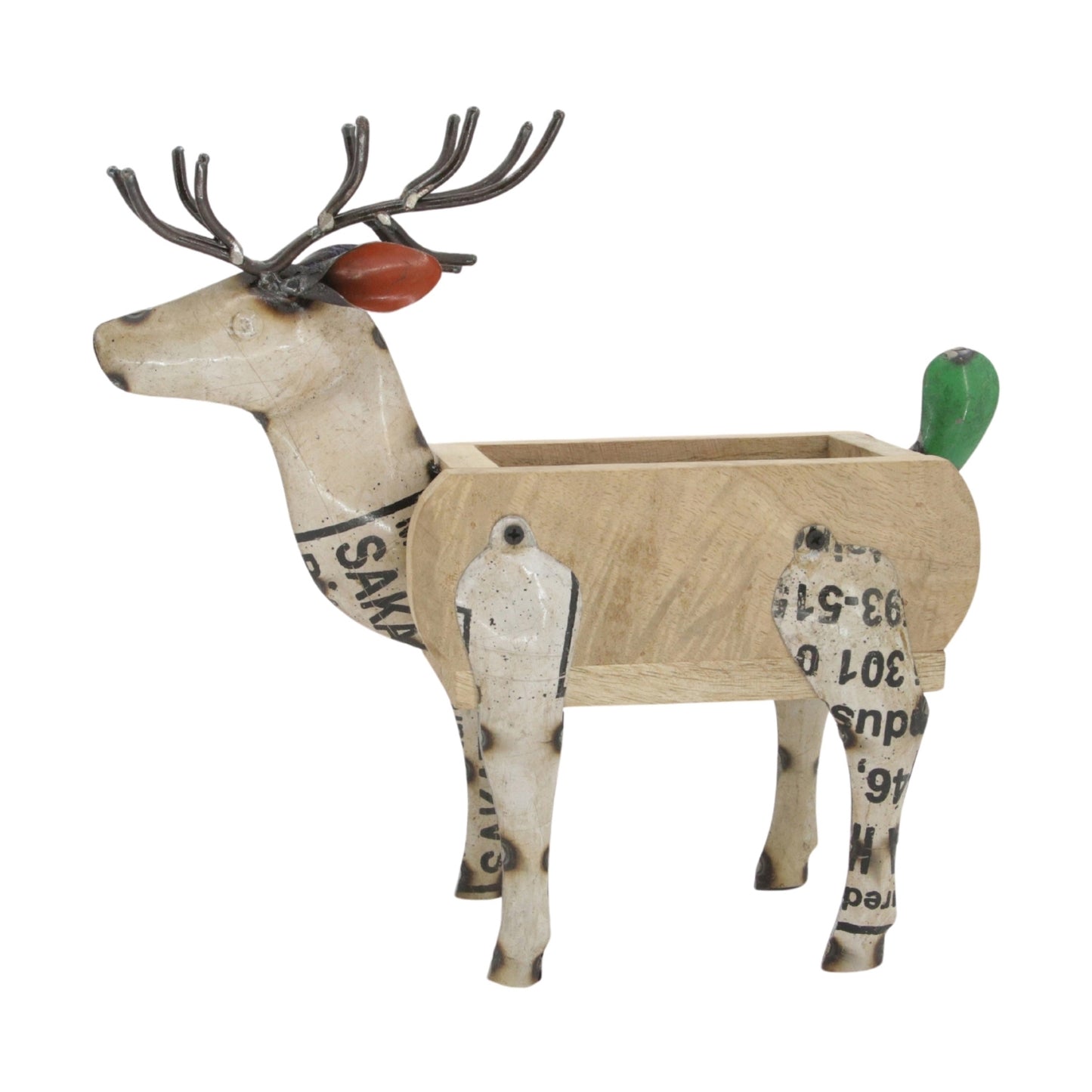 25MXI559 - "Dasher" Recycled Metal Brown Reindeer