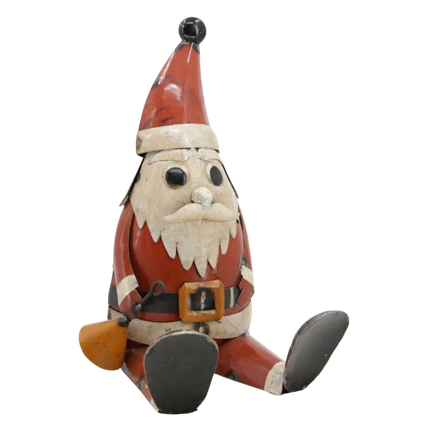 25MXI561 - "Hansjorg" Sitting Vintage Recycled Metal Santa