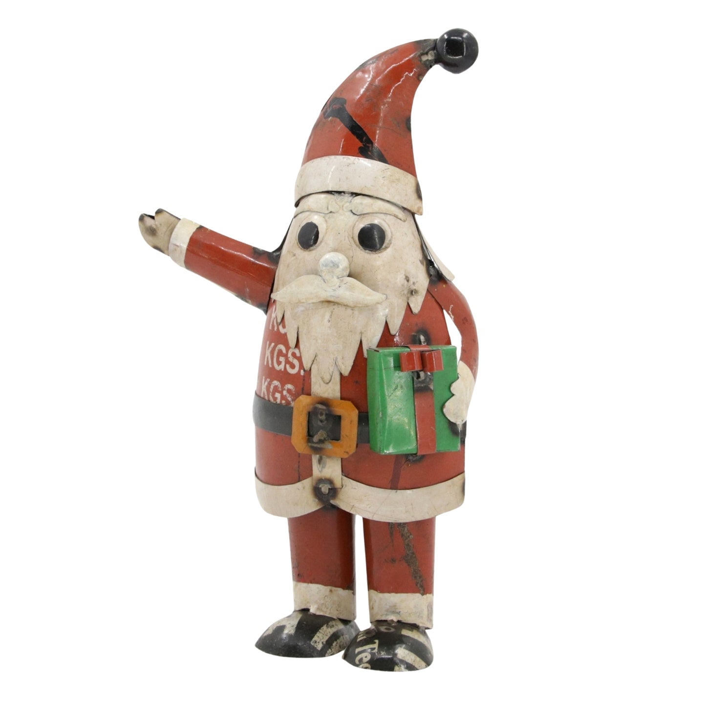 25MXI563 - "Lars" Standing Vintage Recycled Metal Santa