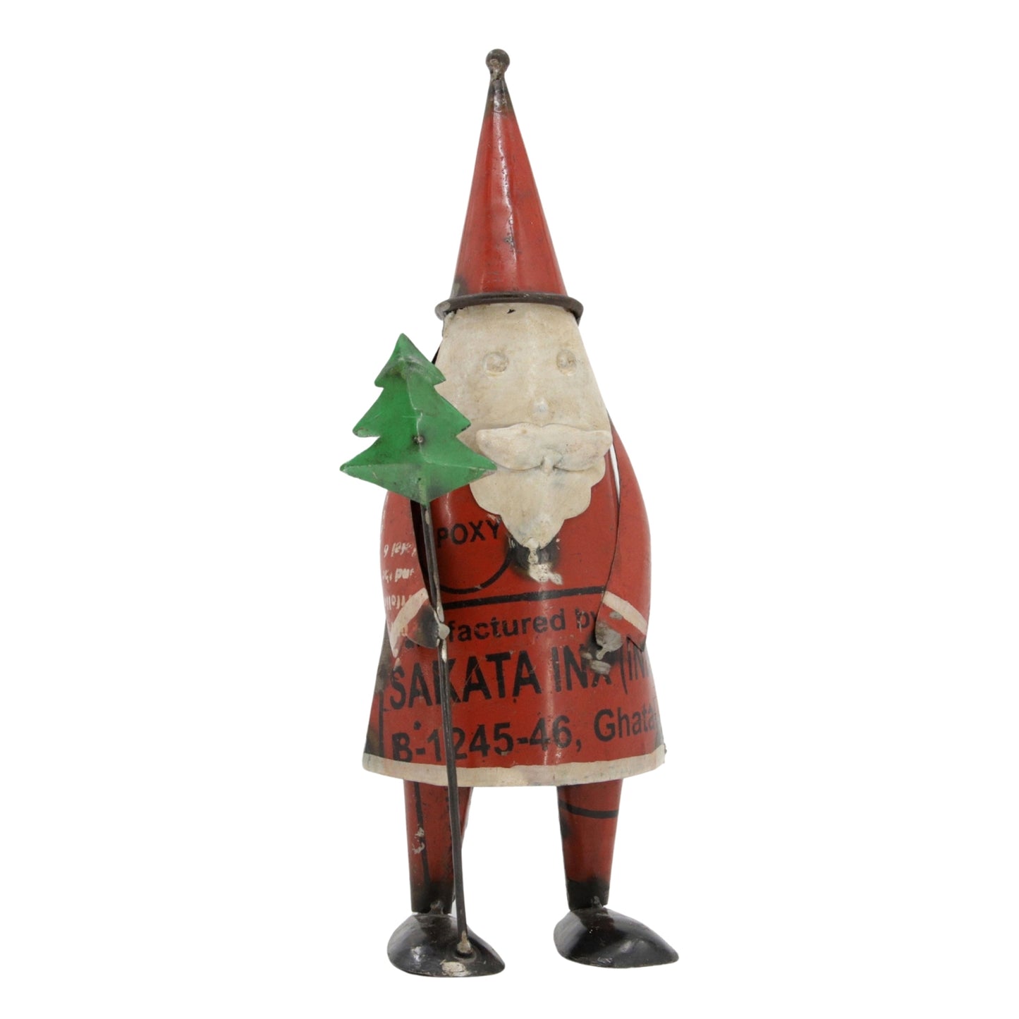 25MXI564 - "Magnus" Recycled Metal Santa with Tree