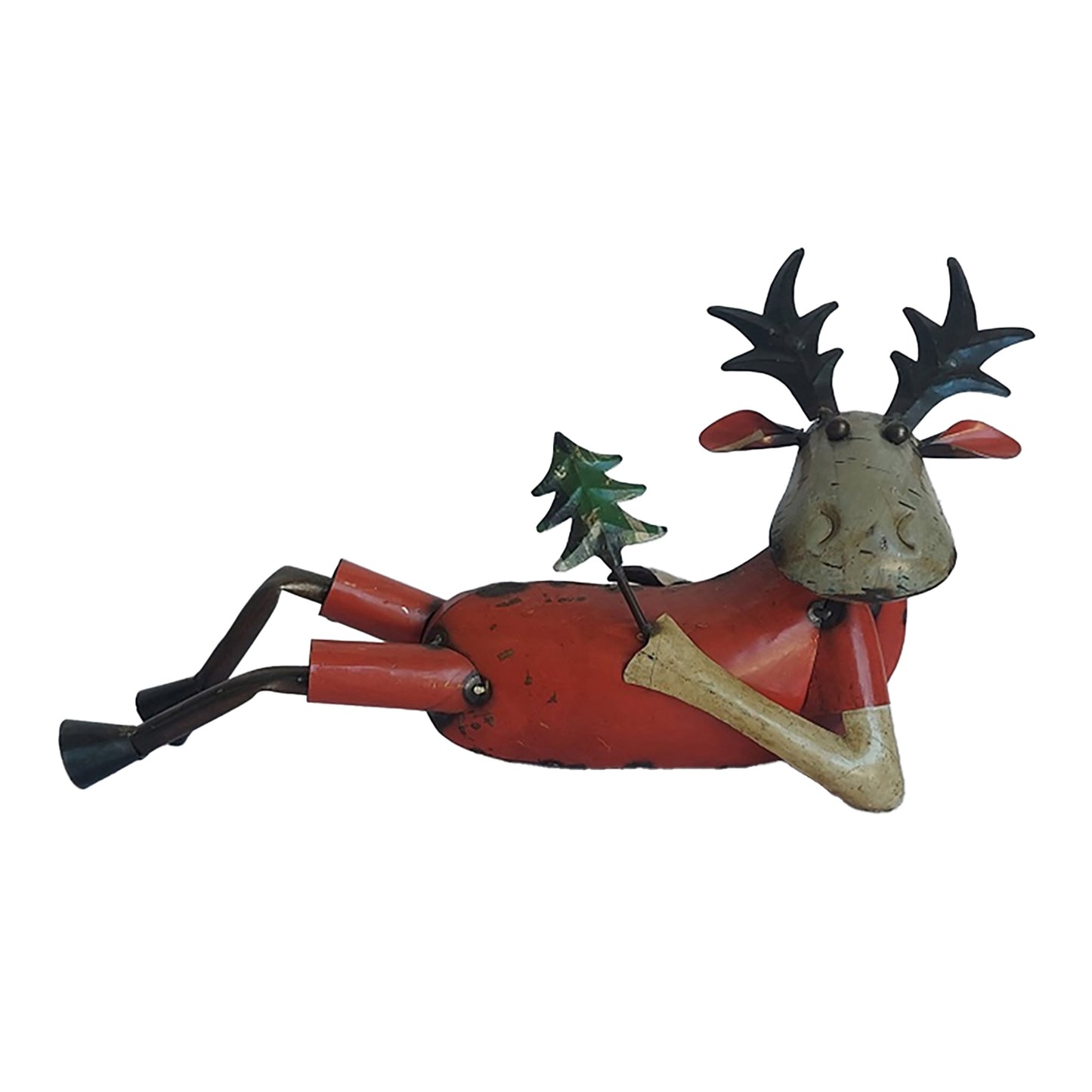 25MXI579 - "Moosifer" Recycled Metal Reclining Moose