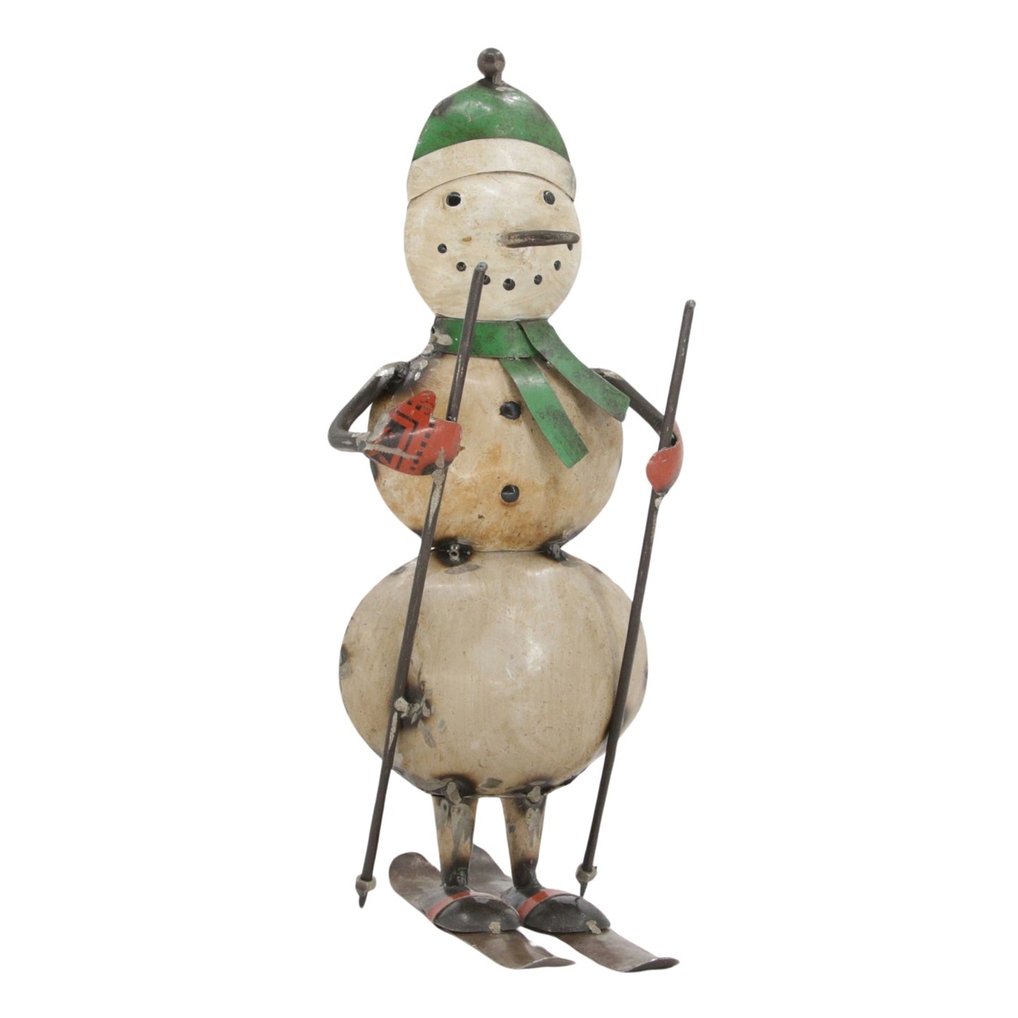 25MXI582 - "Fritz" Recycled Metal Skiing Snowman