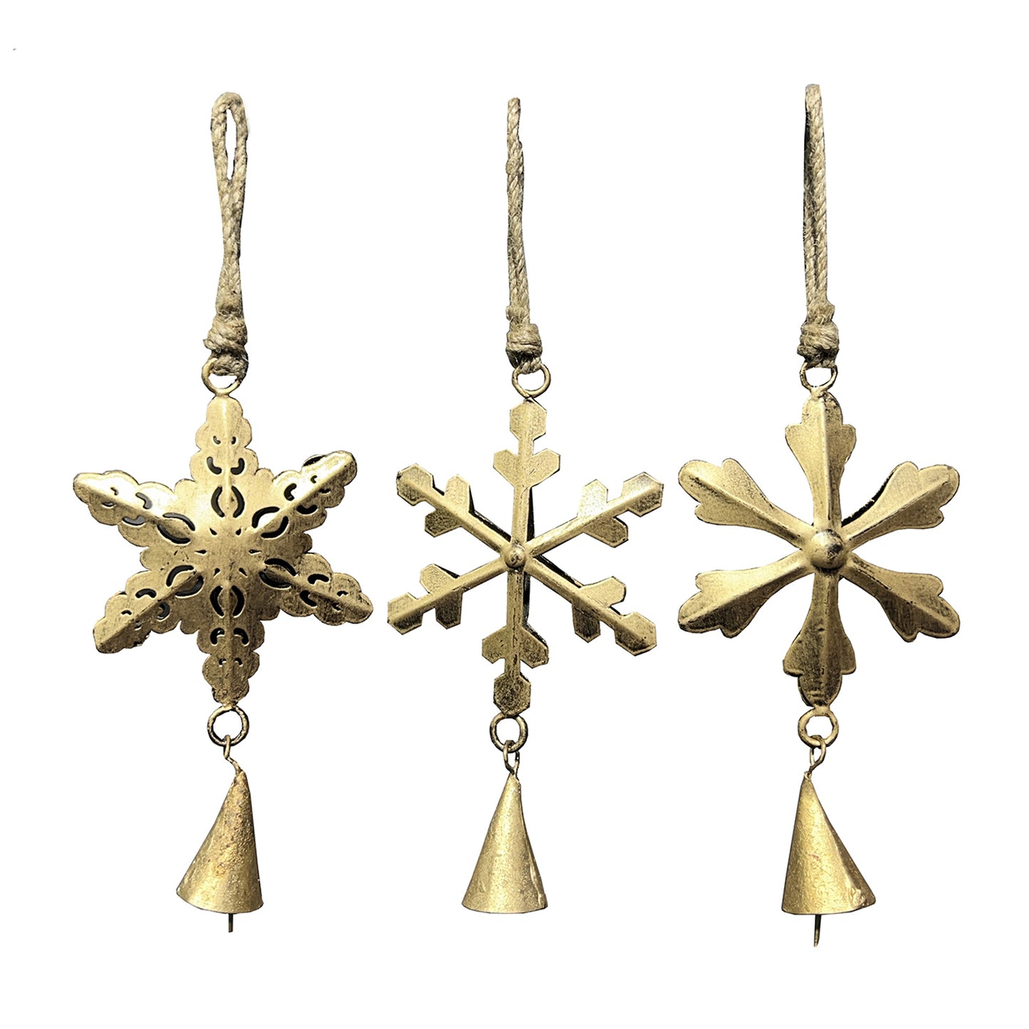 25MXI599-3S - Set of 3 Iron Snowflake Ornaments