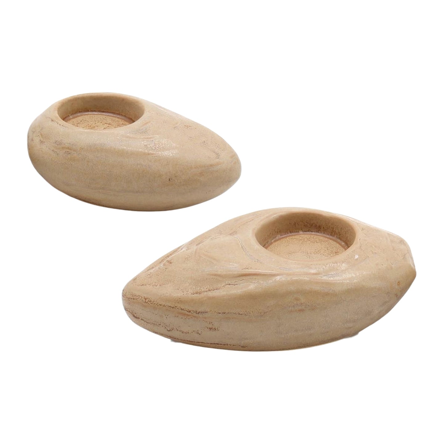 25PAF013-2S - Set of 2 Streamline Porcelain Candle Holders