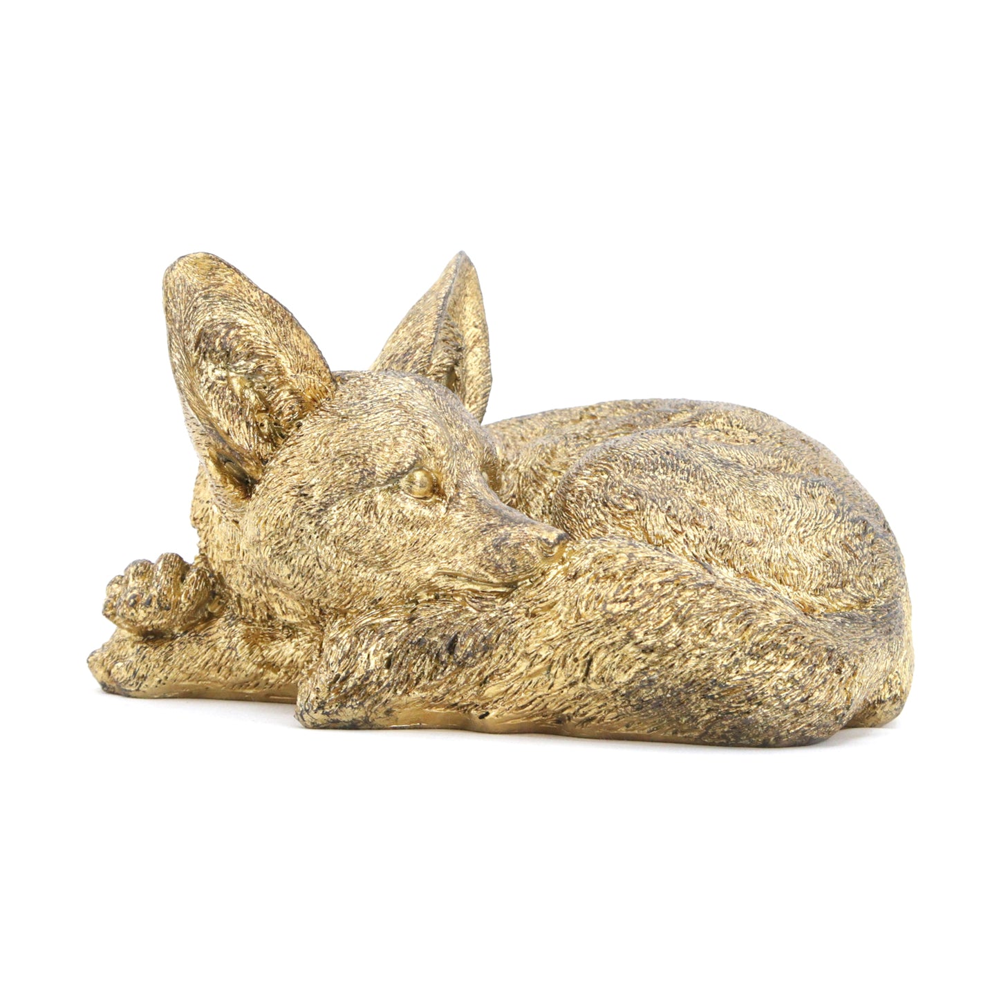 25PAF964 - Gold Resin Sleeping Fox