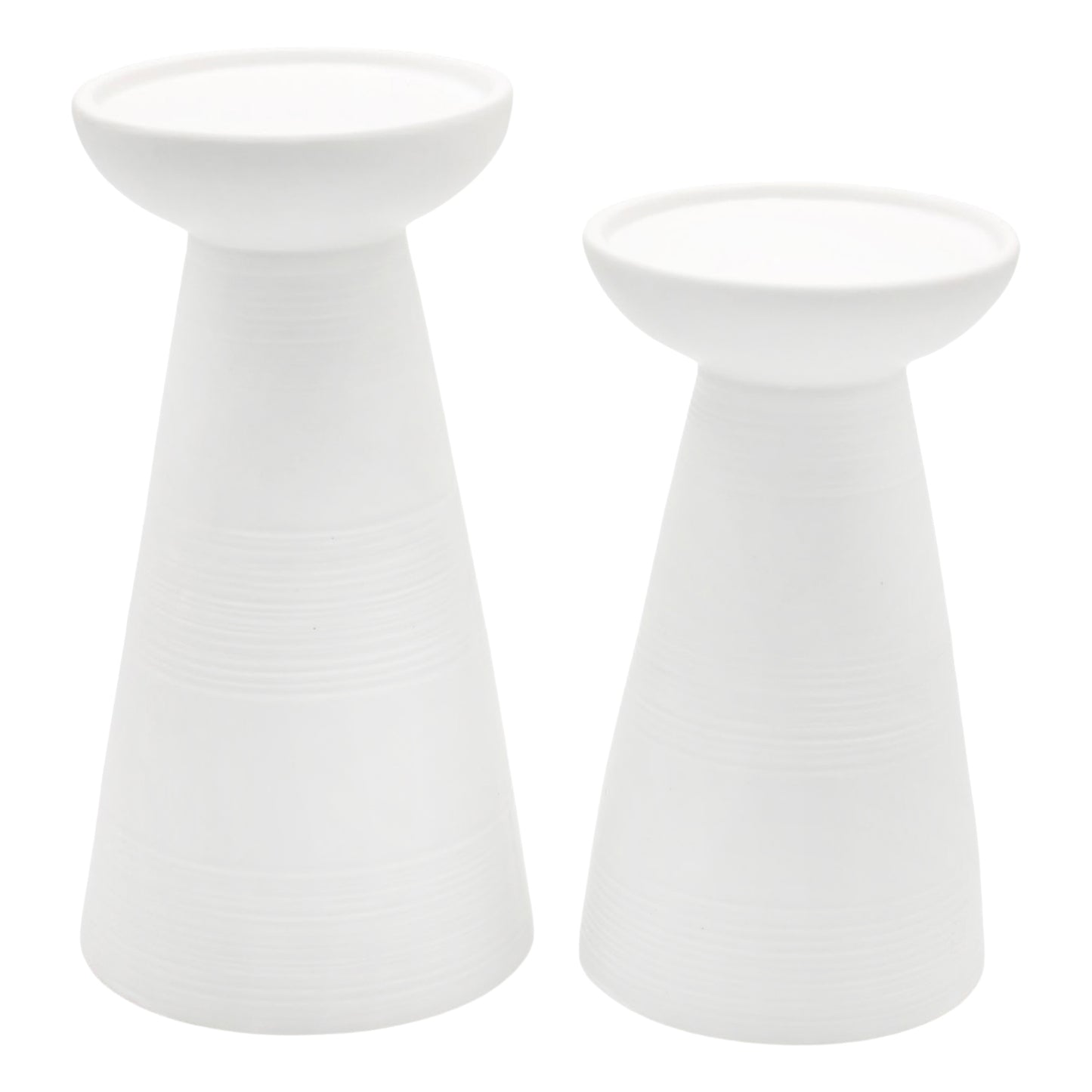 25PXF089-2S - Set of 2White Porcelain Candle Plate Risers