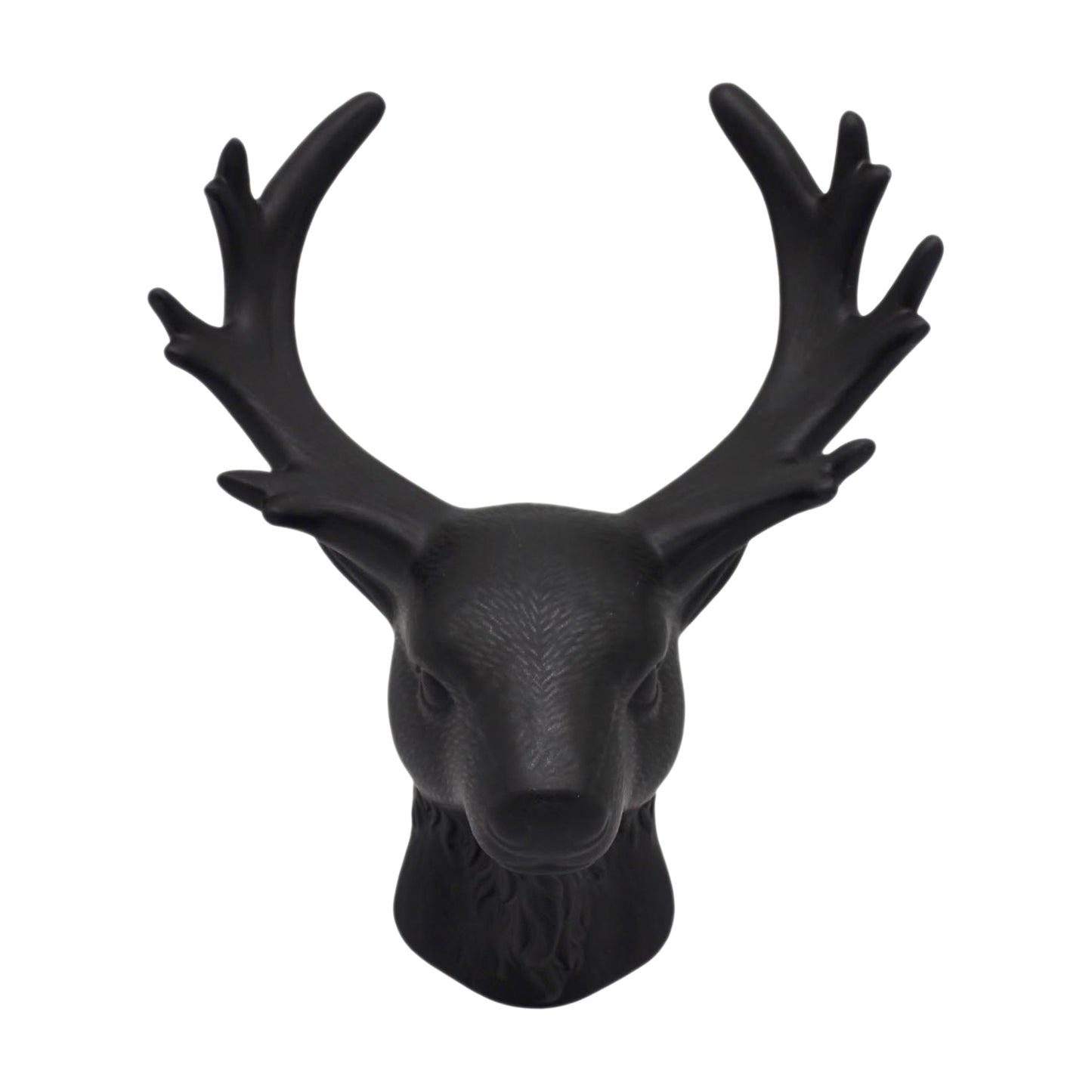 25PXF100 - Matte Black Porcelain Deer Head