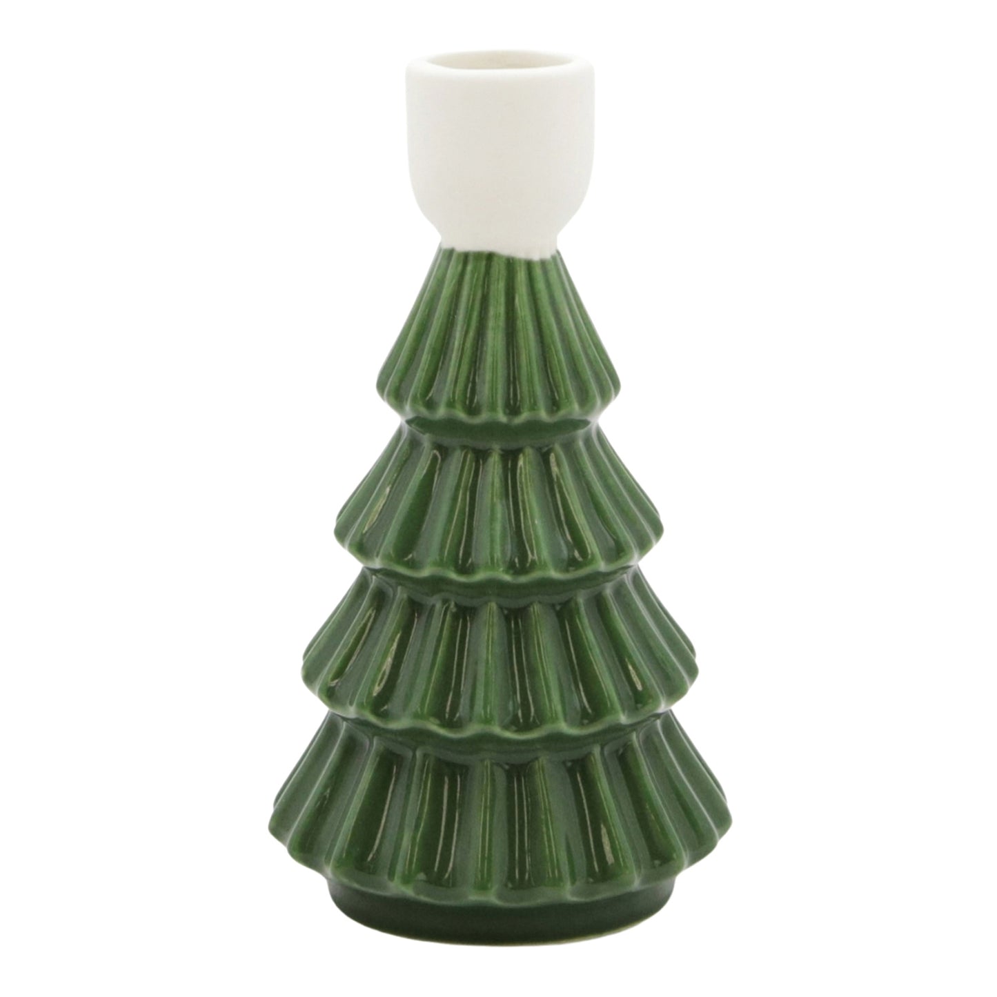 25RXF930 - Tall Resin Green Tree Taper Holder