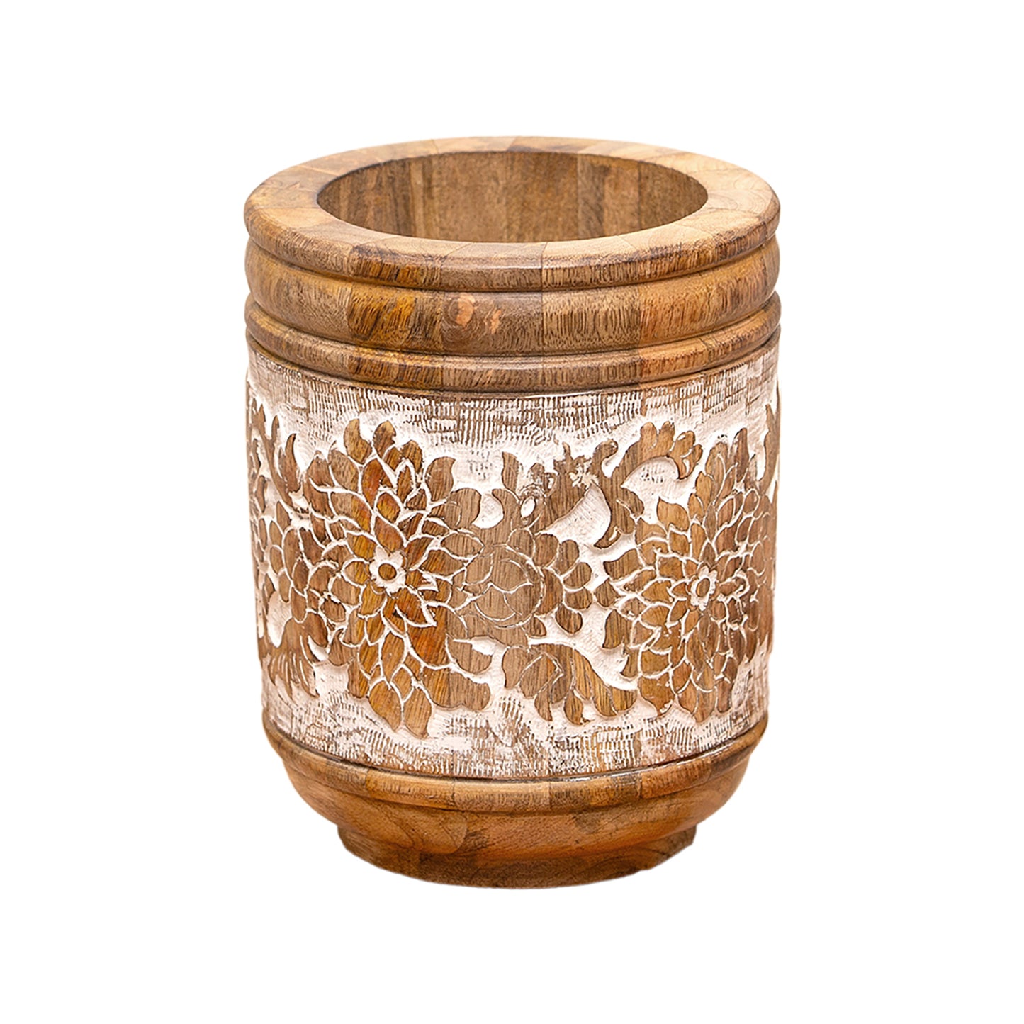 25WXI554-SM - Small Flower-Engraved Mango Planter