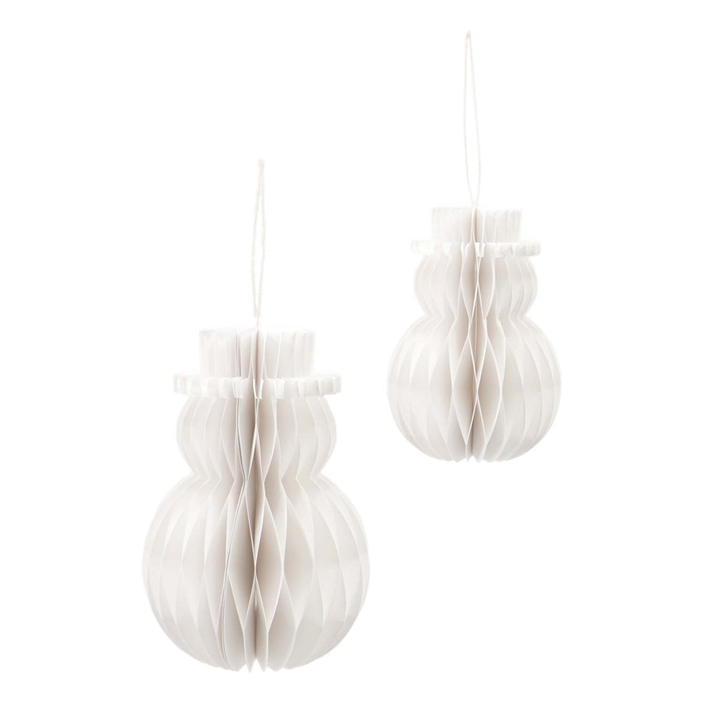 AXF59706-2S - Set of 2 White Paper Snowmen