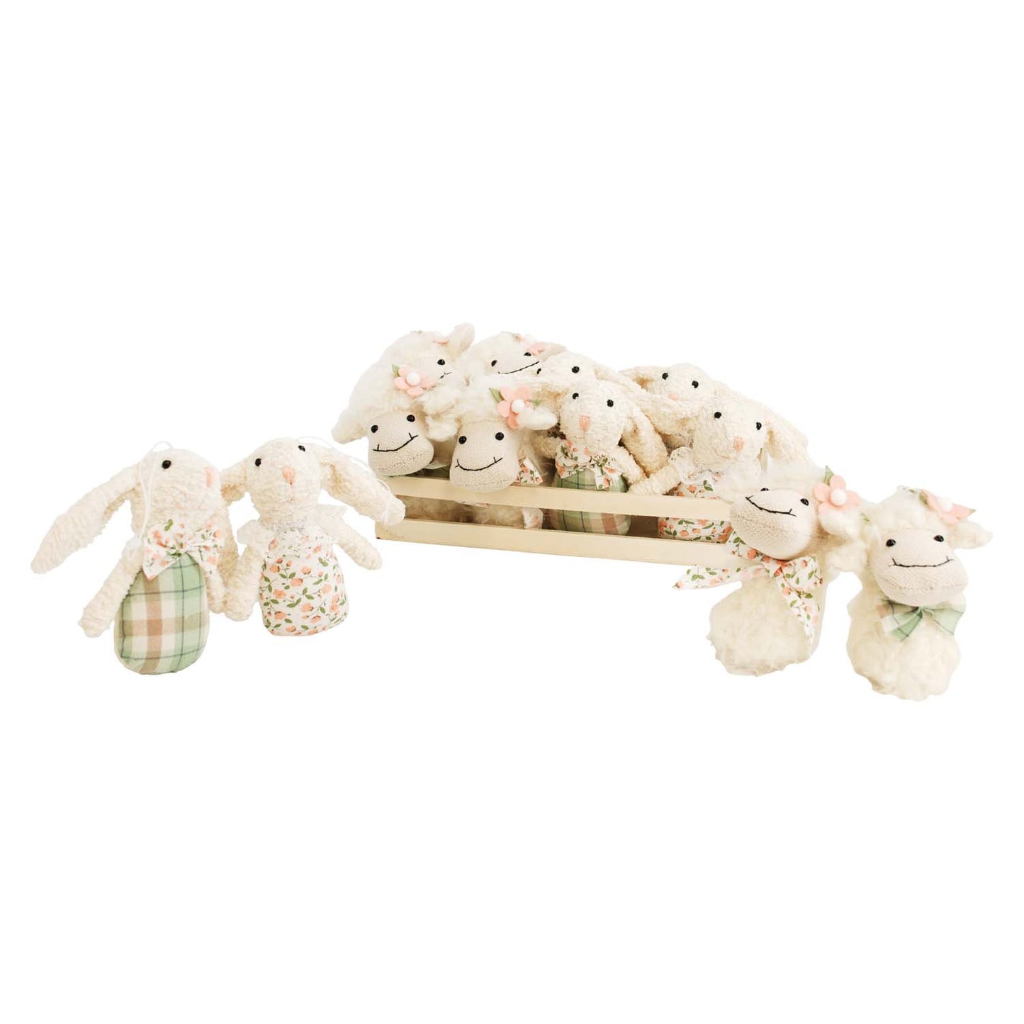 DAF57973-12S - Set of 12 Plush Sheep and Bunnies in Box