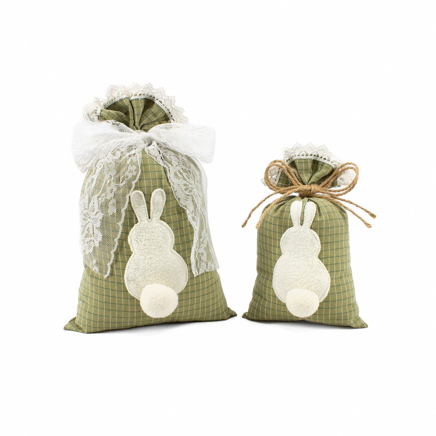 DAQ41261-2S - Set of 2 Green Bunny Bags