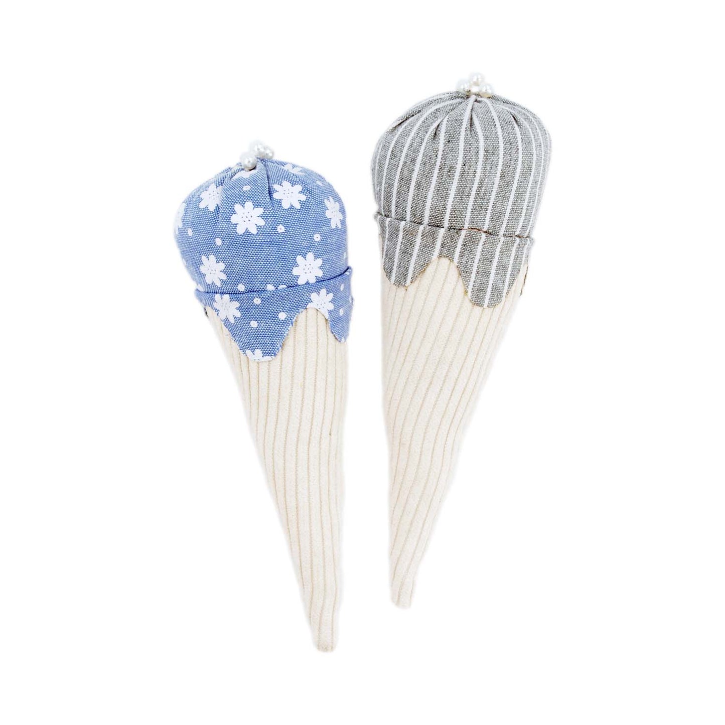 DAQ57196-2A - 2 Assorted Chenille Plush Snowcones