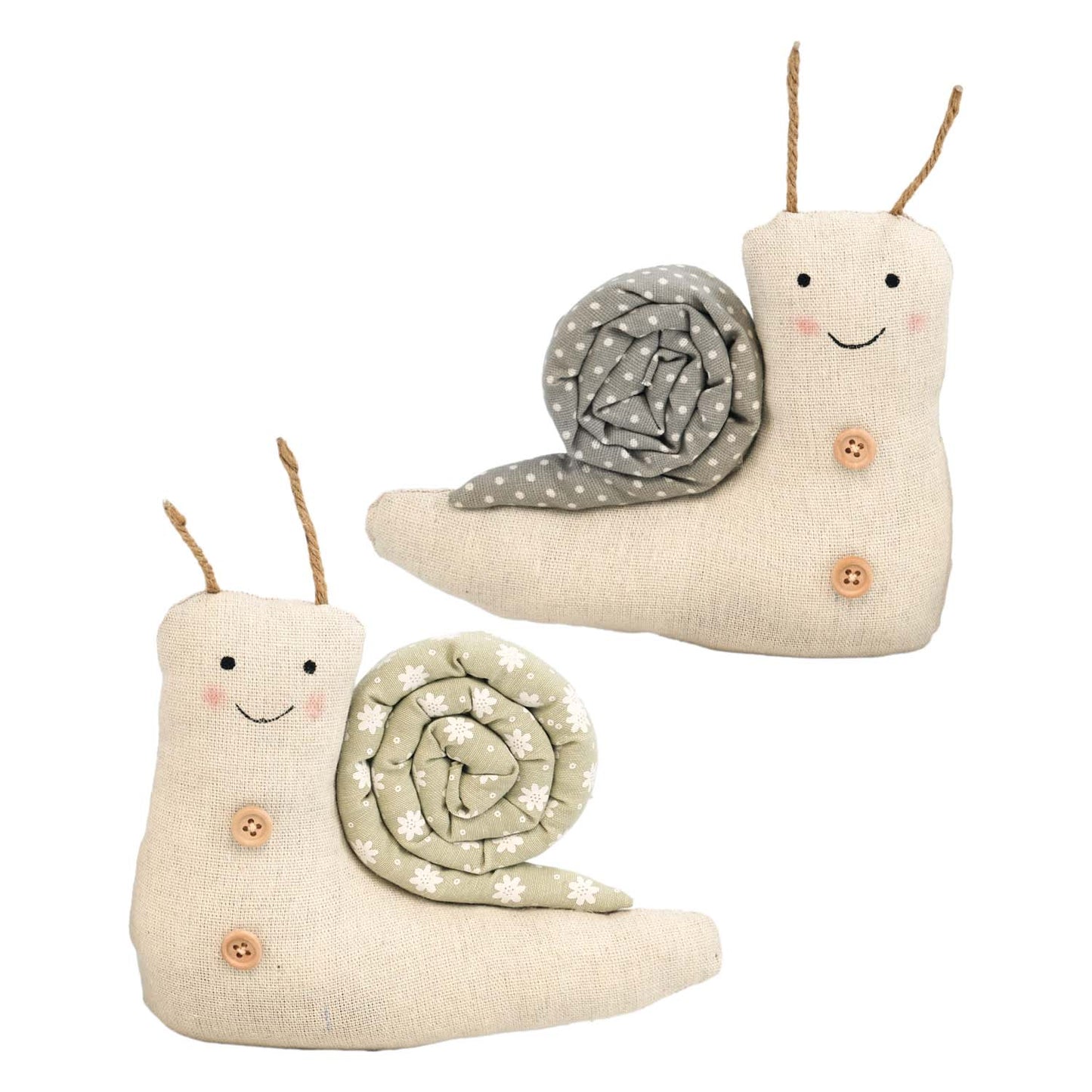 DAQ57202-2A - 2 Assorted Plush Snails
