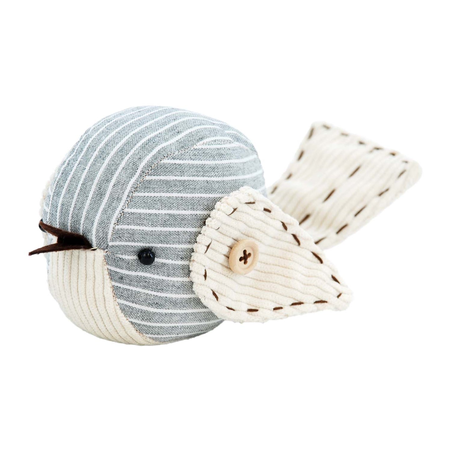 DAQ57221 - Blue Stripe Plush Ball Bird