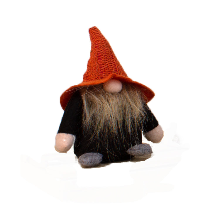 DFF12946 - Little Black and Orange Hat Gnome