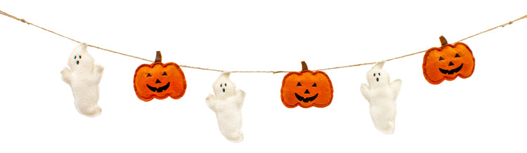 DFF25956 - Felt Ghost and Pumpkin Garland