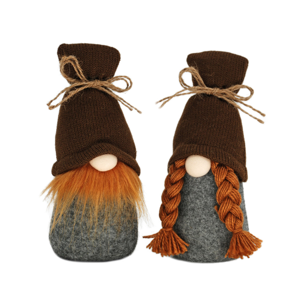 DFQ42970-2A - 2 Assorted Gray and Brown Gnomes