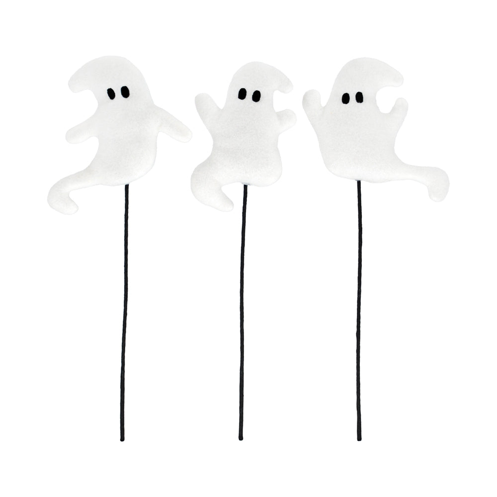 DFQ42973-3A - 3 Assorted Plush Ghost Picks
