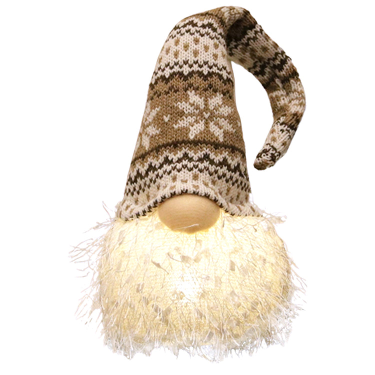 DXF39914 - Samson (White Beard Brown and White Stocking Cap Gnome)