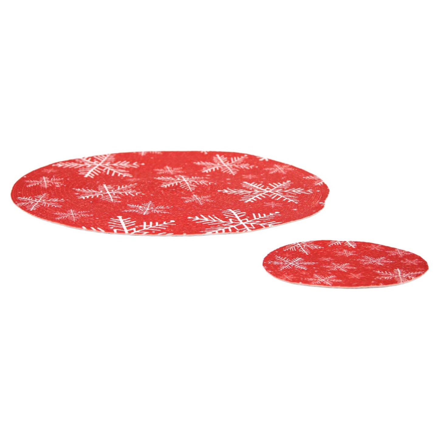 DXI59966-2S - Set of 2 Red Snowflake Placemats