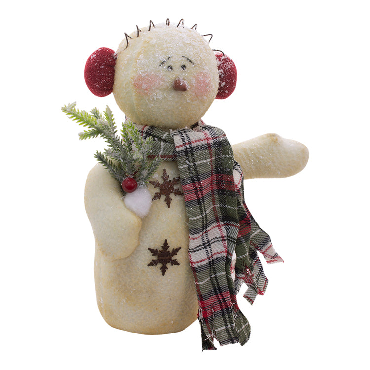 DXQ09466 - Plaid Scarf and Earmuff Snowman