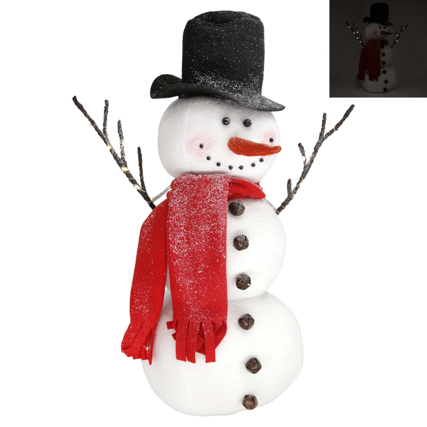 DXQ59320 - Red Scarf Top Hat Snowman with Lighted Arms