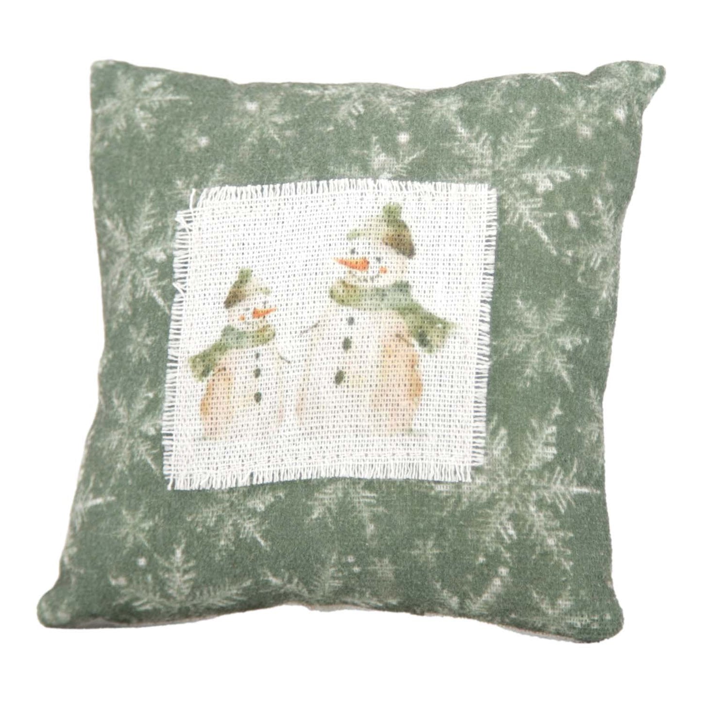 DXQ59327 - Green Snowflake and Snowman Pillow