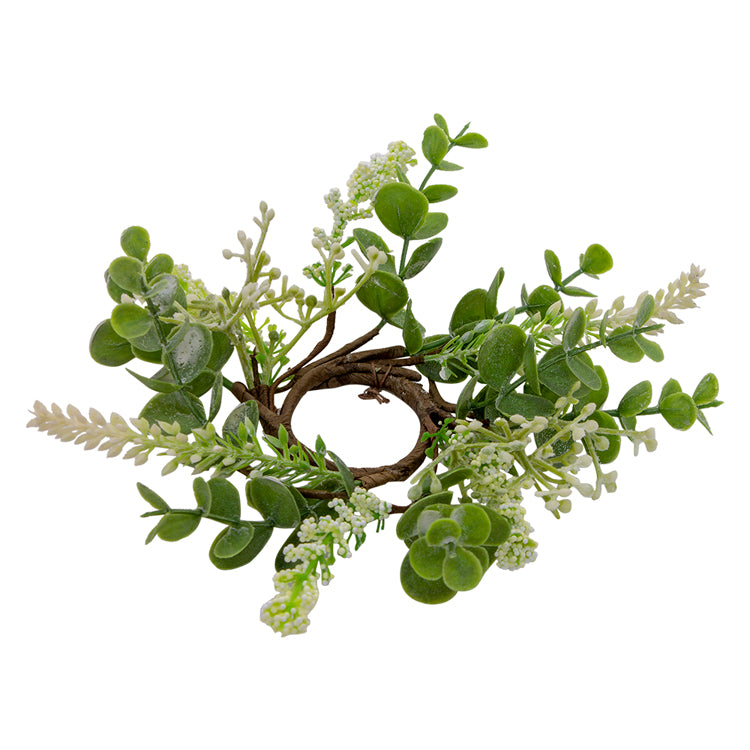 FAQ11343CSS - Succulent Leaf and Tiny Flower Mini Candle Ring