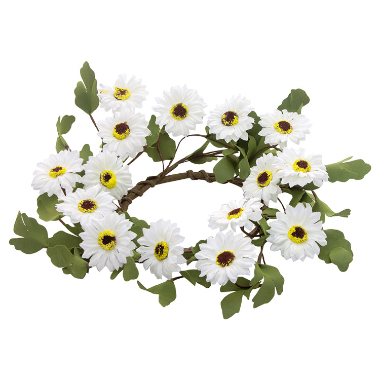 FAQ11345CL - White Daisy Candle Ring