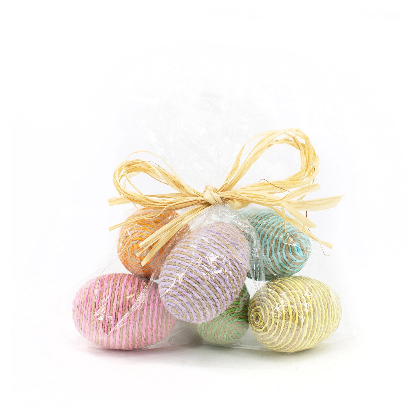 FAQ41719 - Bag of Large Jute Easter Eggs (6 pack)