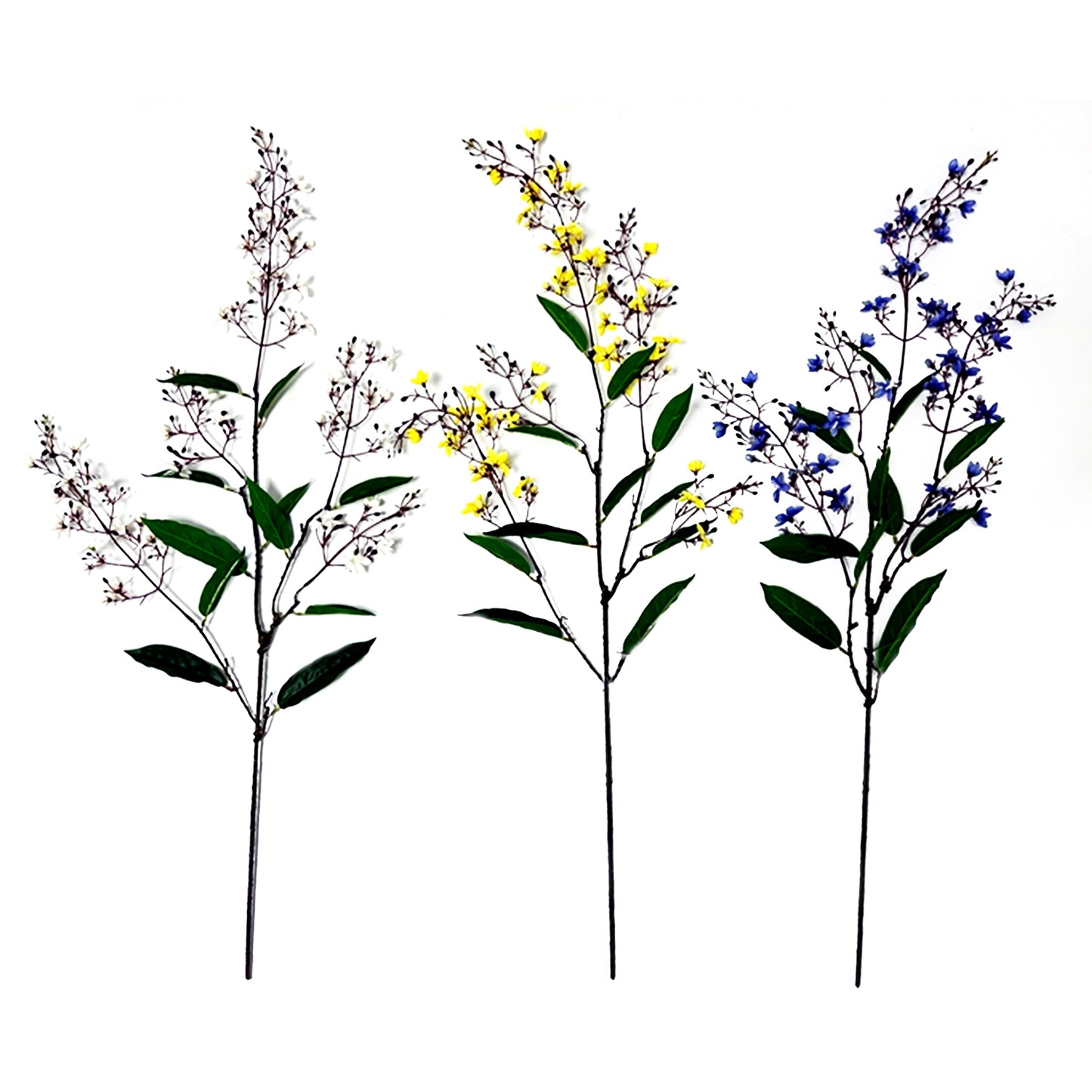 FAQ41791-3A - 3 Assorted Cream, Purple and Yellow Thryallis Picks
