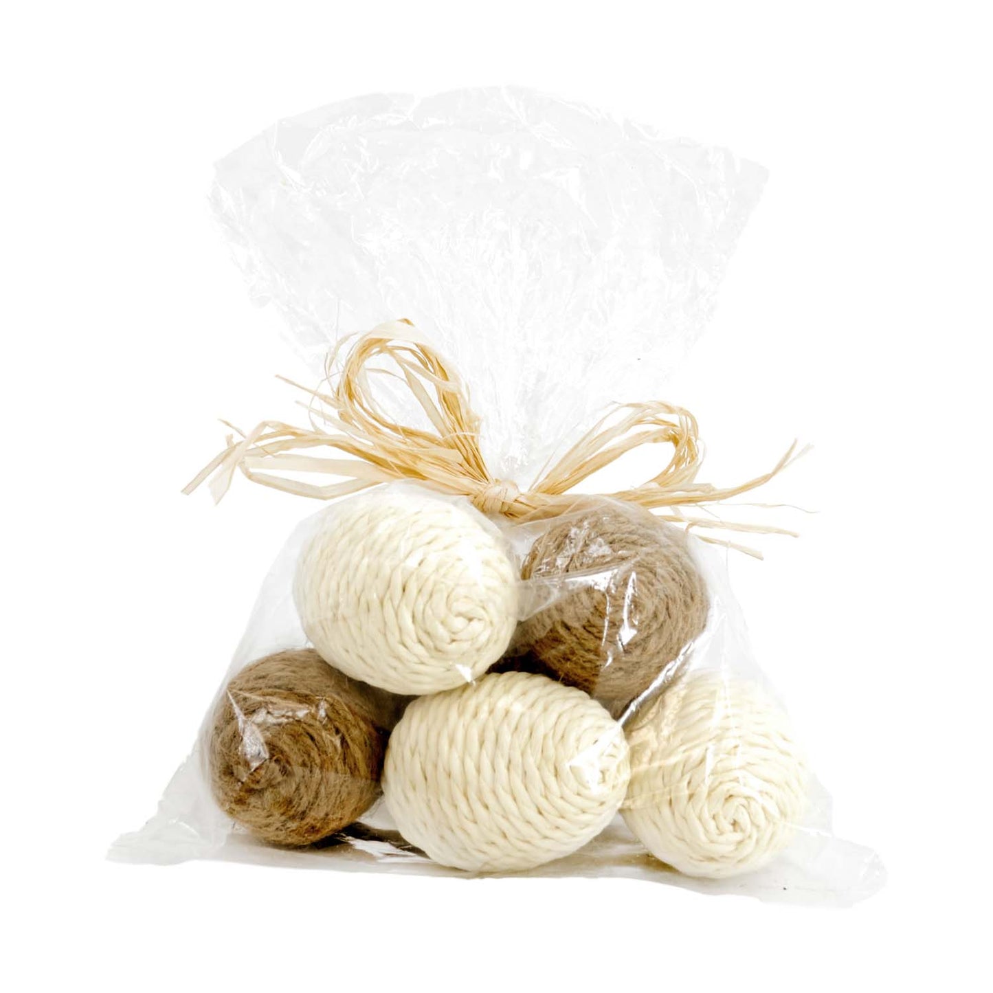 FAQ57803 - Bag of 6 Cream and Natural Burlap Eggs