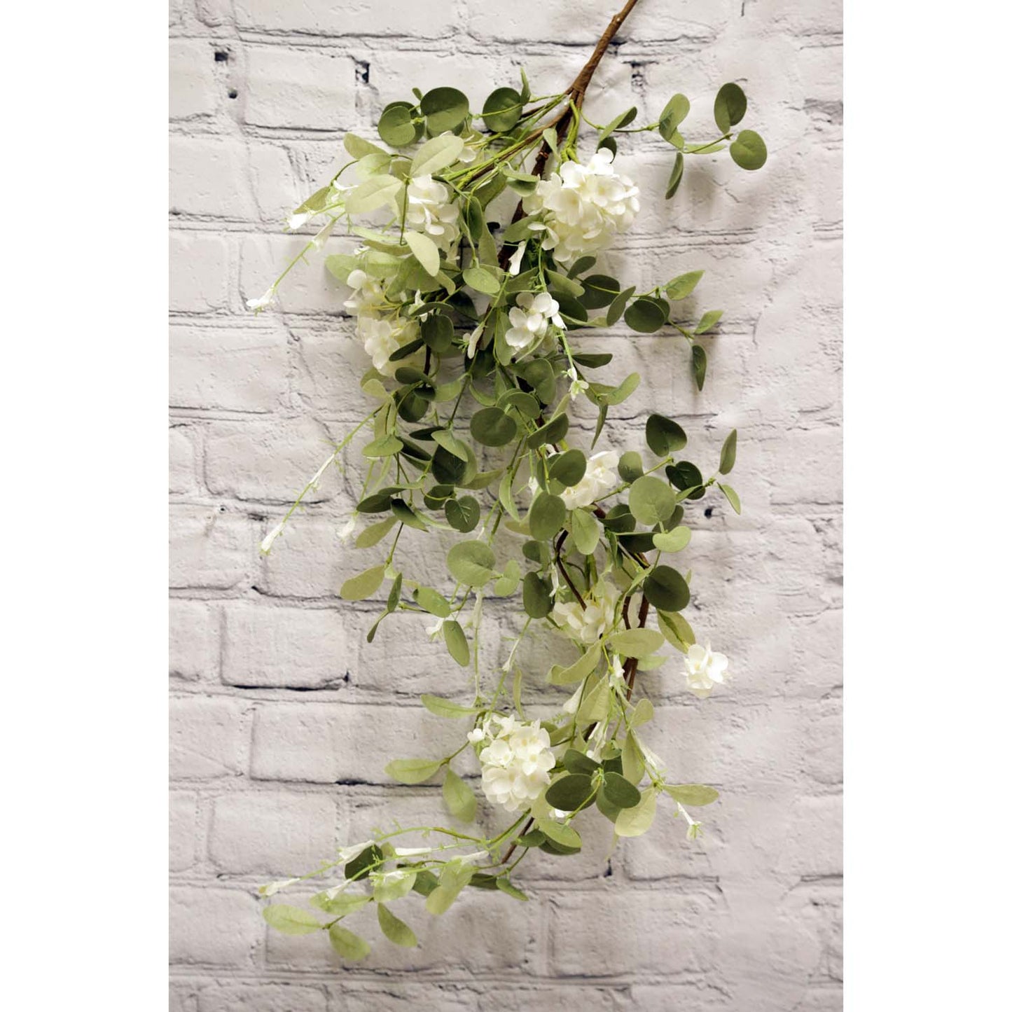 FAQ57823DG - Sage Eucalyptus and White Flower Dripping Garland