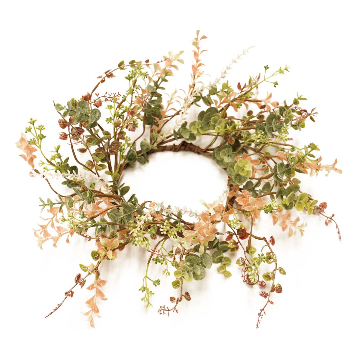 FAQ57841-6 - Pink and Green Peppergrass Candle Ring