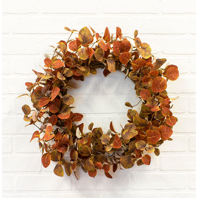 FFQ25682W - Green and Brown Eucalyptus Wreath