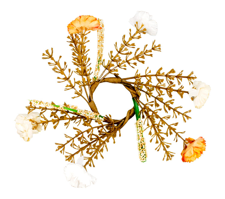 FFQ25686CSS - Orange, Cream & White Carnation Mini Ring