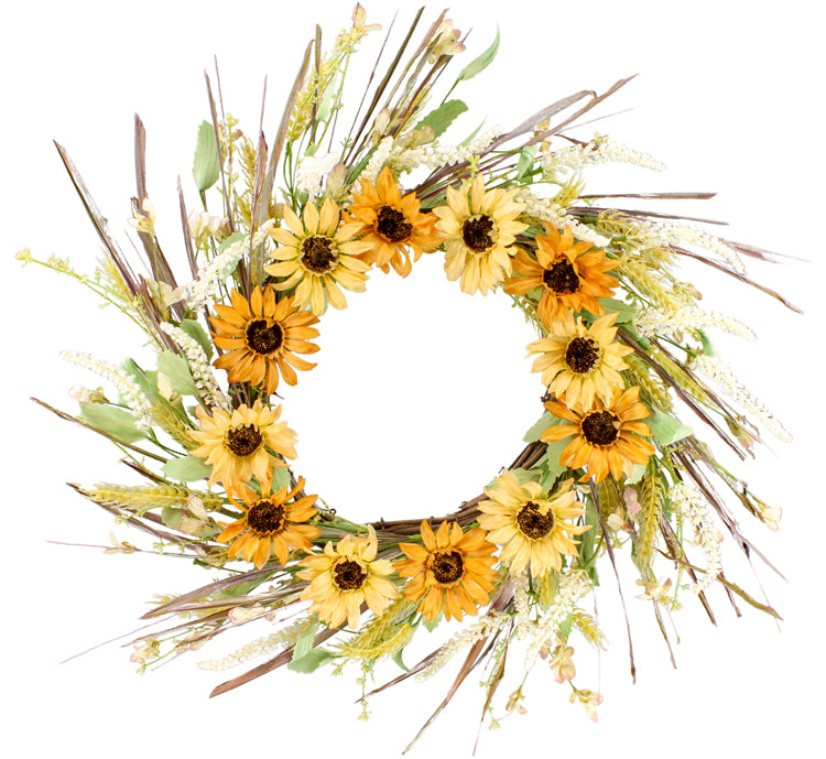 FFQ25718W - Sunflower and Wheat Wreath