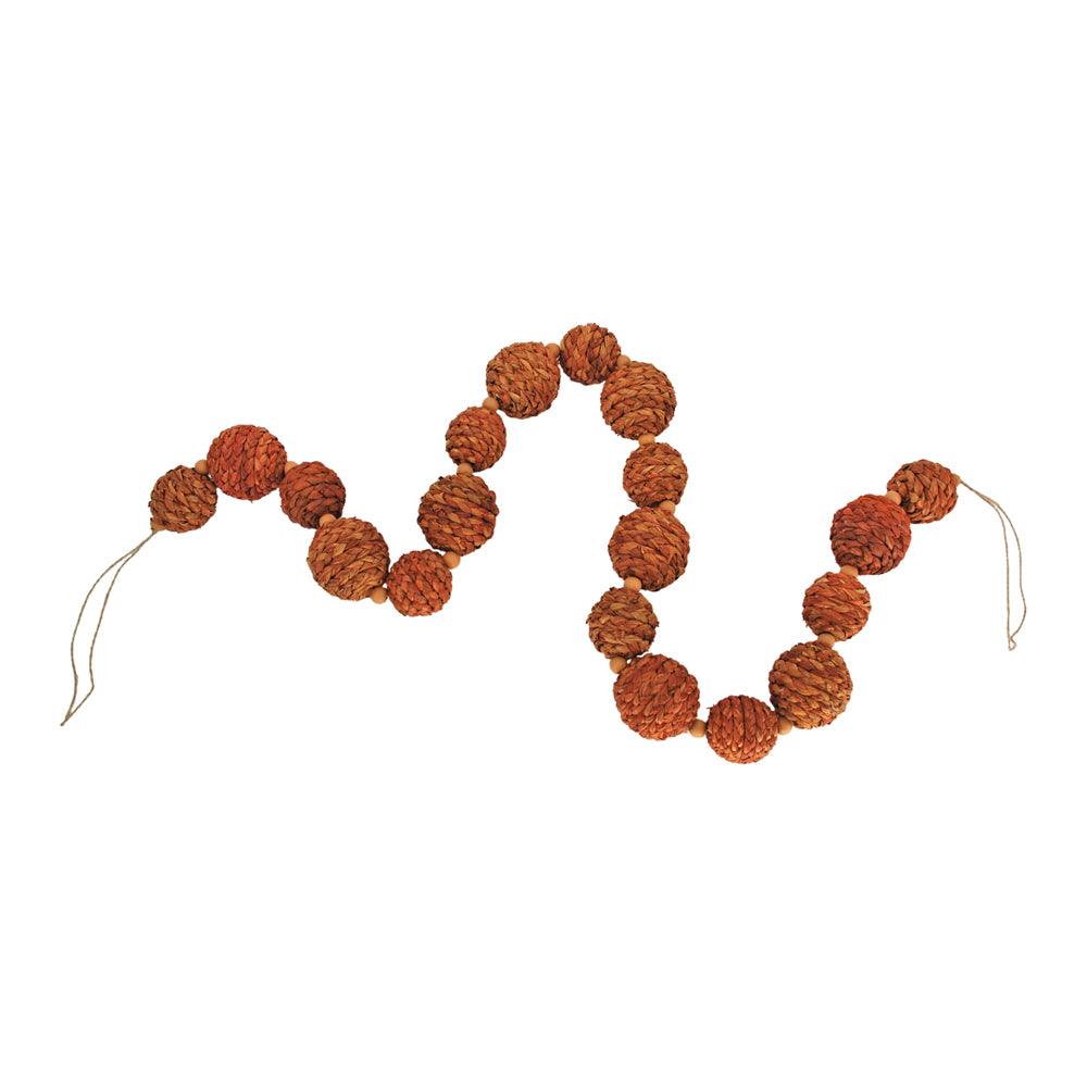 FFQ42835G - Orange Rope Ball Garland