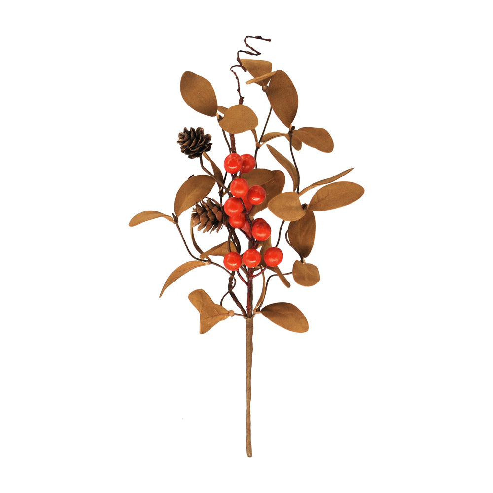 FFQ42845B-12 - Orange Berry and Green Leaf Pick