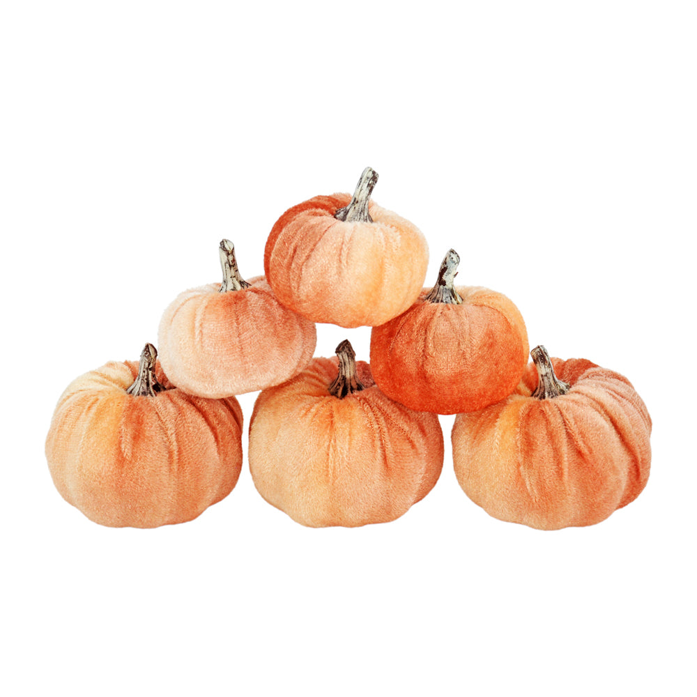FFQ42893-6S - Set of 6 Velvet Pumpkins