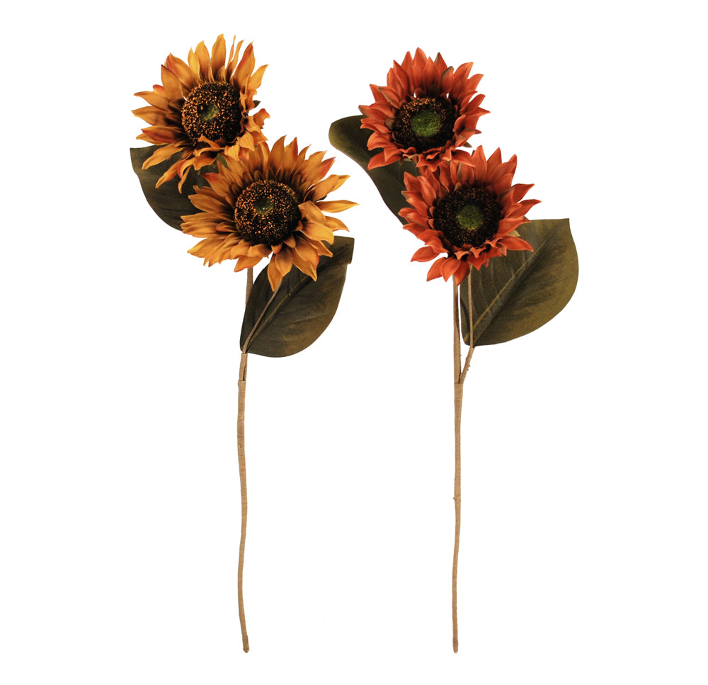 FFQ42959-2A - 2 Assorted Orange and Yellow Sunflowers