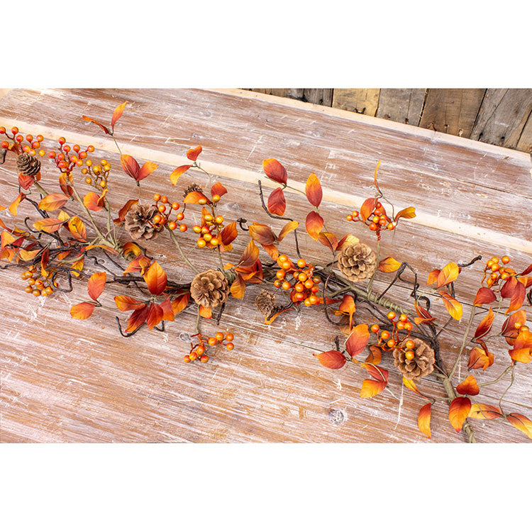 FFQ95653G - Orange Leaf and Berry Garland
