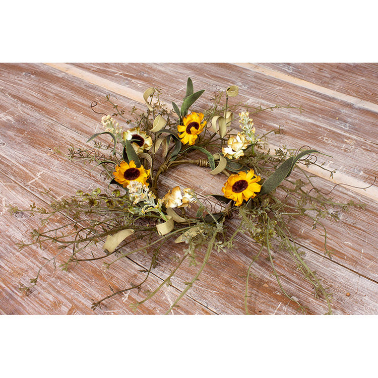 FFQ95780CL - Cream and Yellow Sunflower Candle Ring