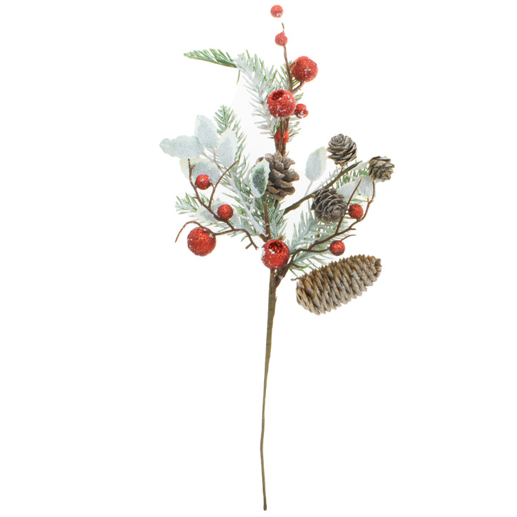 FXD13530B-18 - Frosted Holly Berry Pick